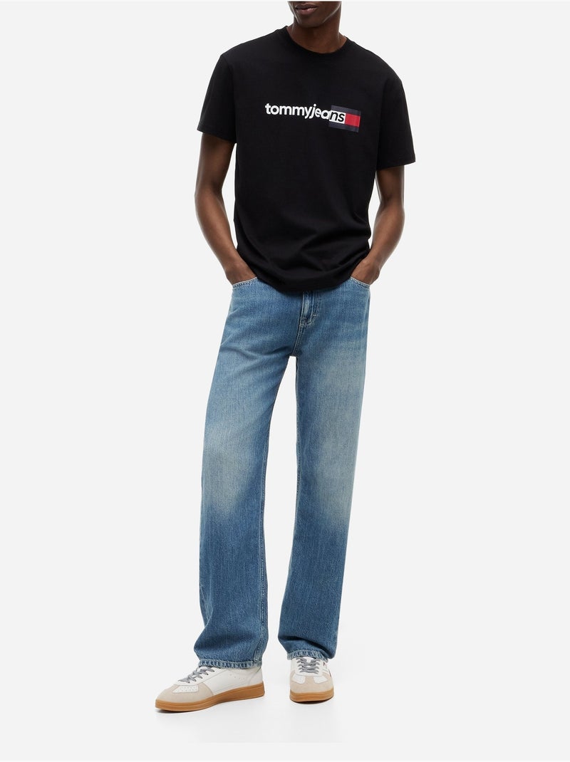 Tee Shirt à manches courtes - Tommy jeans Noir - Kiabi