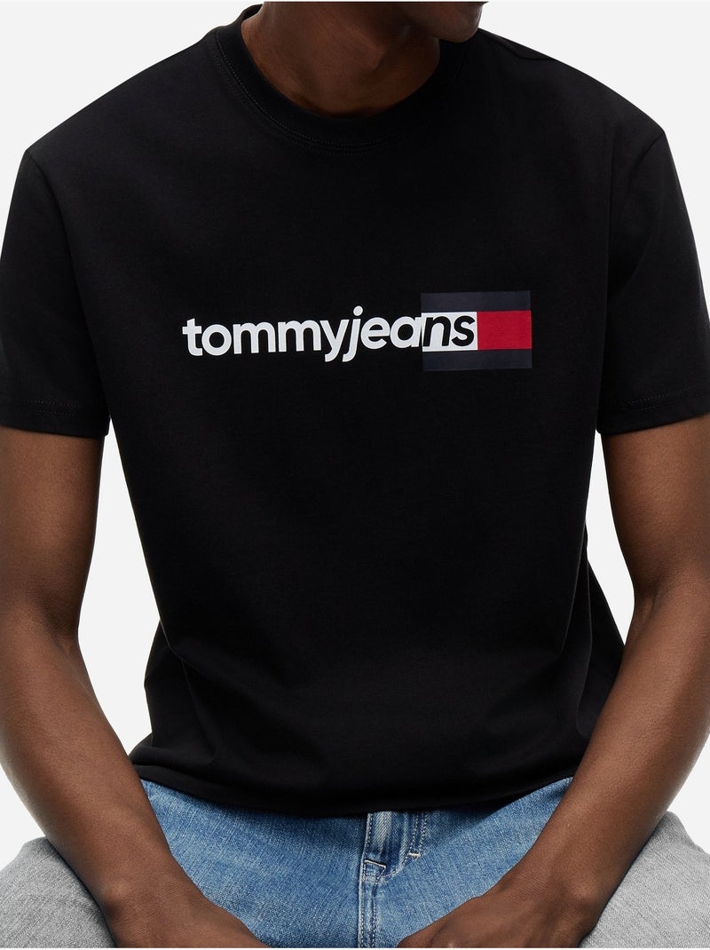 Tee Shirt à manches courtes - Tommy jeans Noir - Kiabi