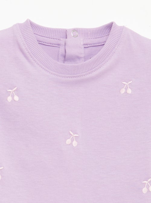 Tee-shirt à manches courtes avec broderies - Kiabi