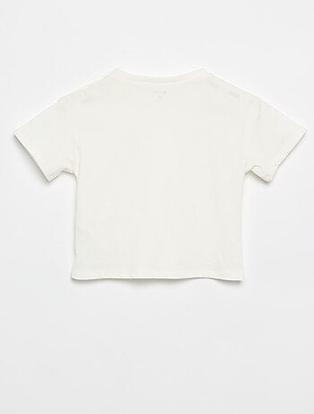Tee-shirt à manches courtes avec fleurs sur l'épaule