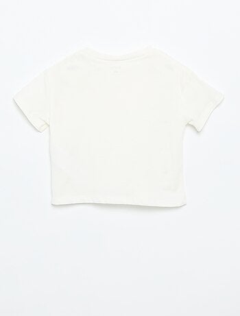 Tee-shirt à manches courtes avec fleurs sur l'épaule