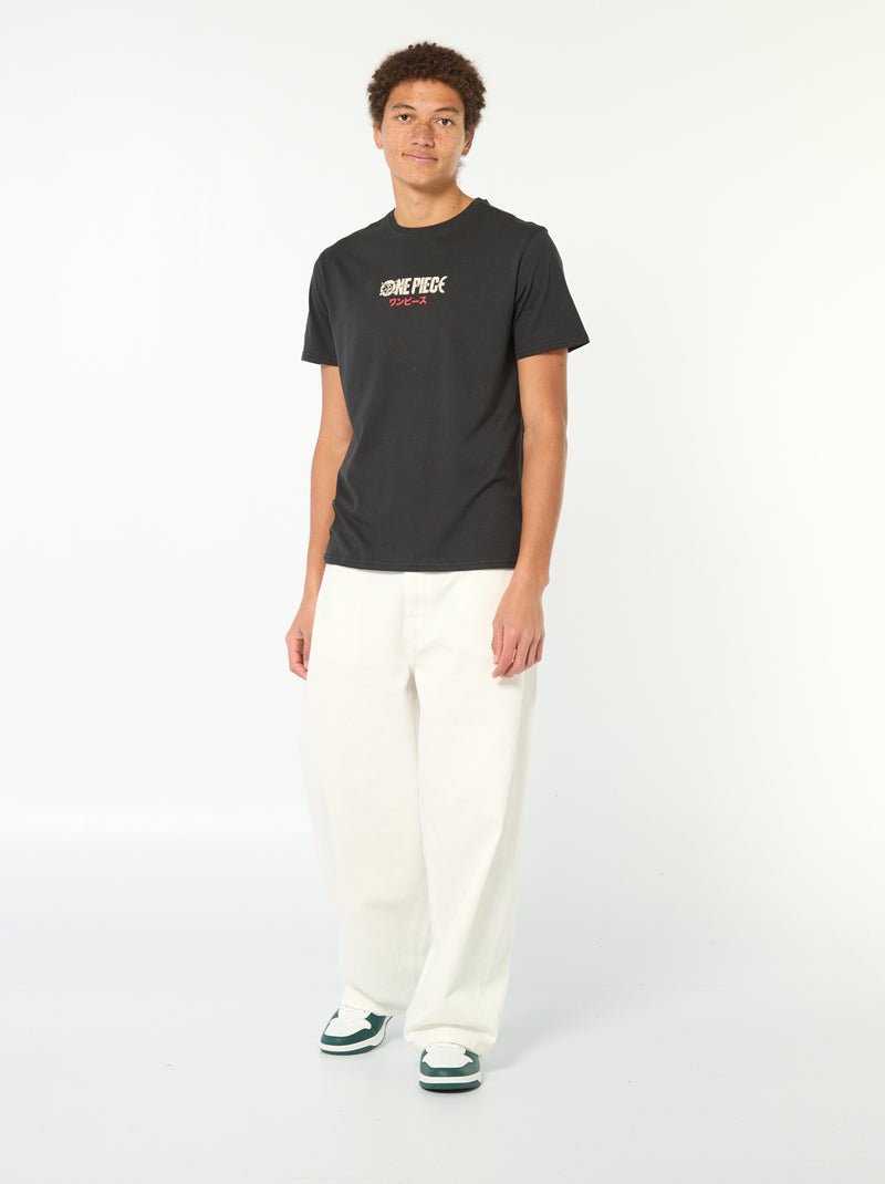 Tee-shirt à manches courtes 'One piece' Noir - Kiabi