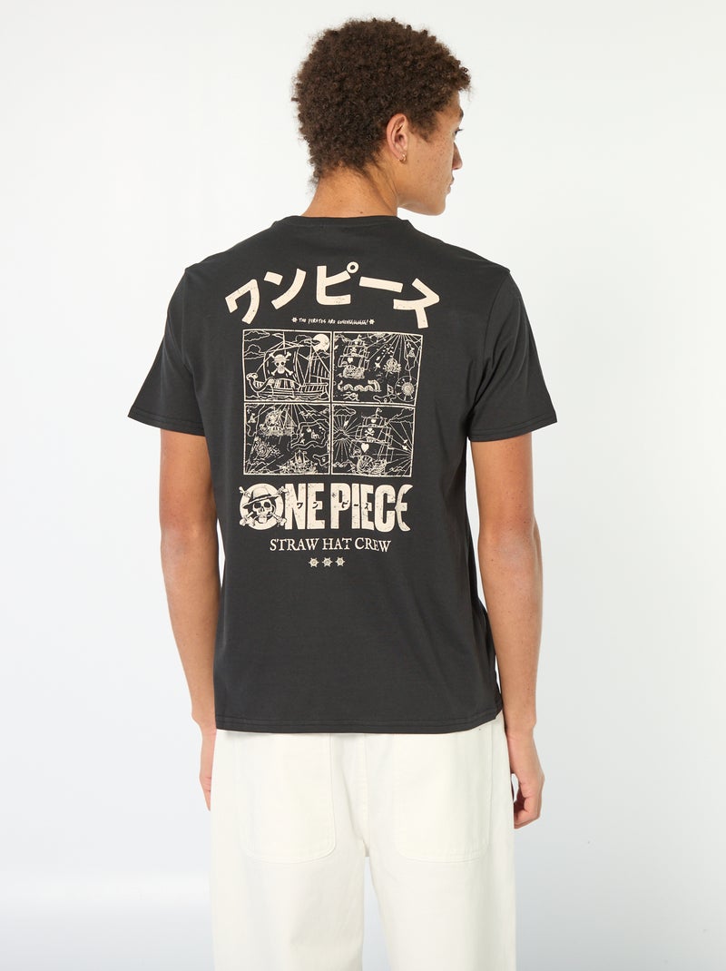 Tee-shirt à manches courtes 'One piece' Noir - Kiabi