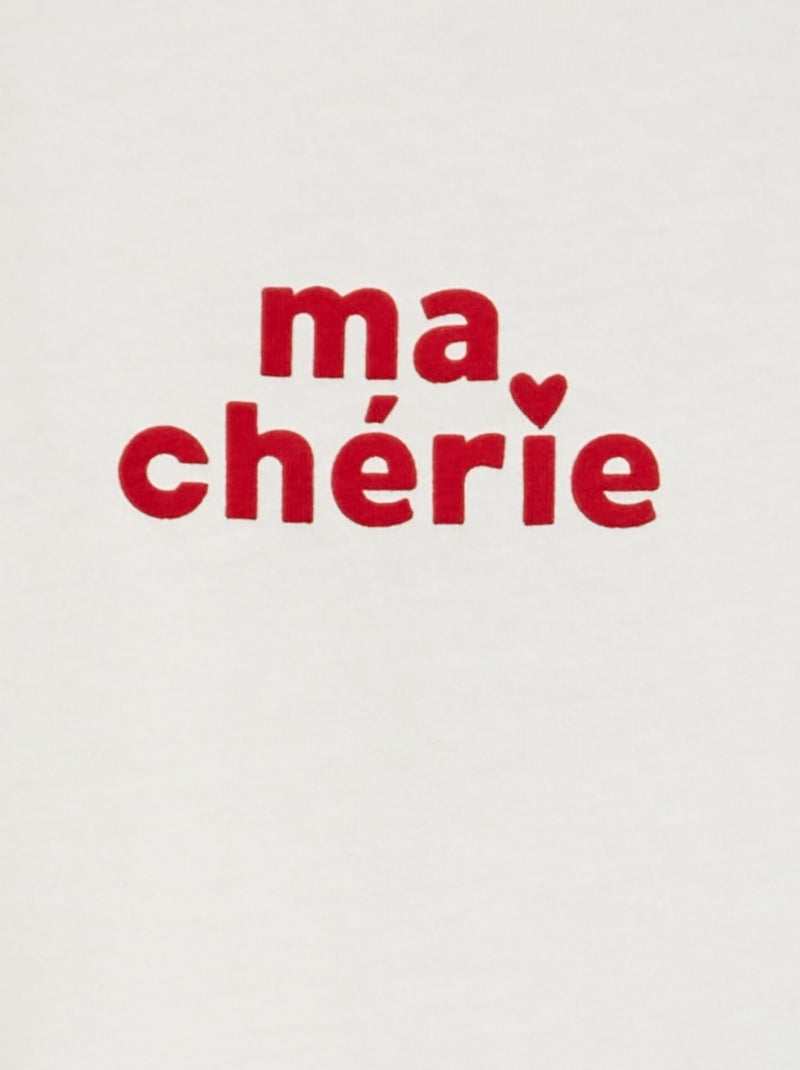 Tee-shirt à message Blanc - Kiabi