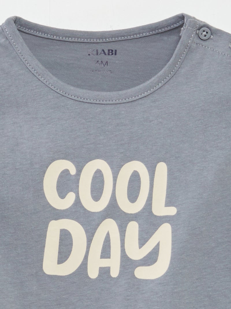 Tee-shirt à message Bleu - Kiabi