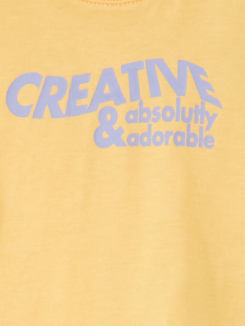 Tee-shirt à message 'creative' Jaune - Kiabi