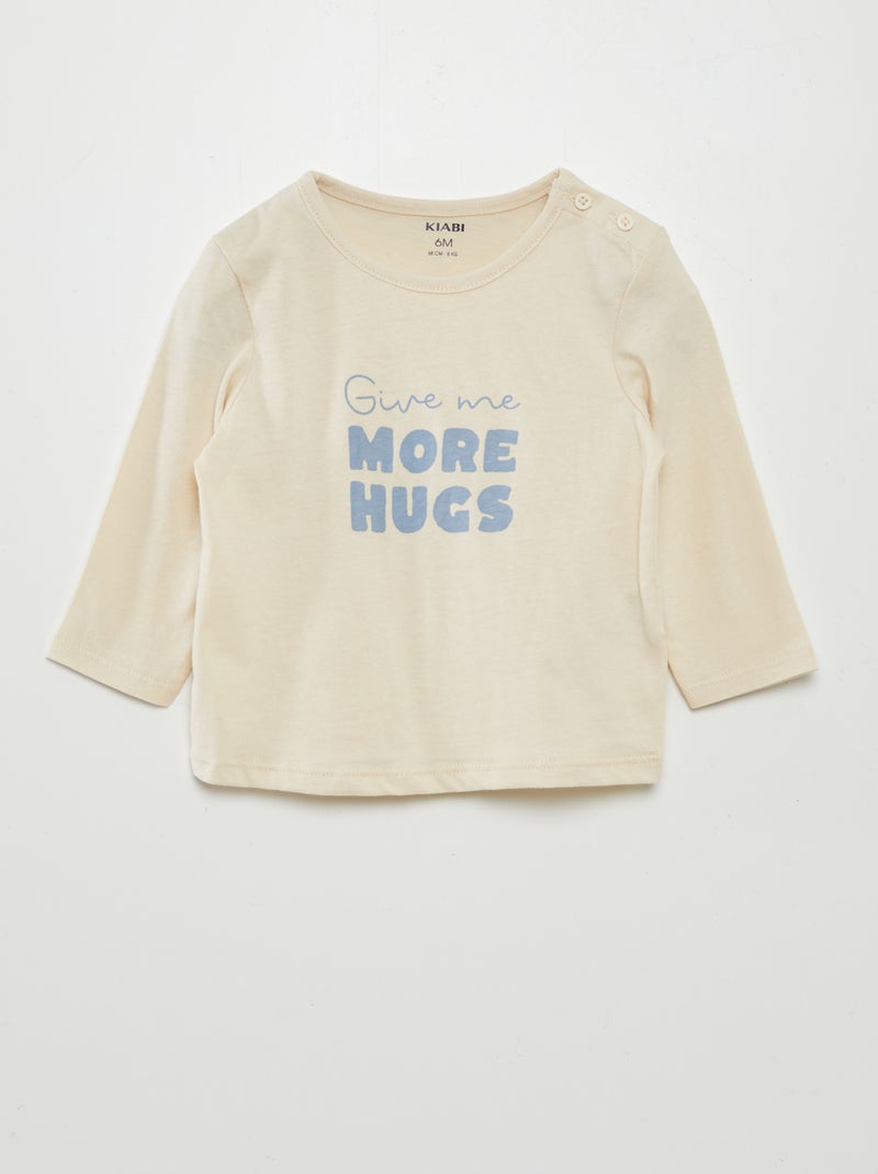 Tee-shirt à message Ecru - Kiabi
