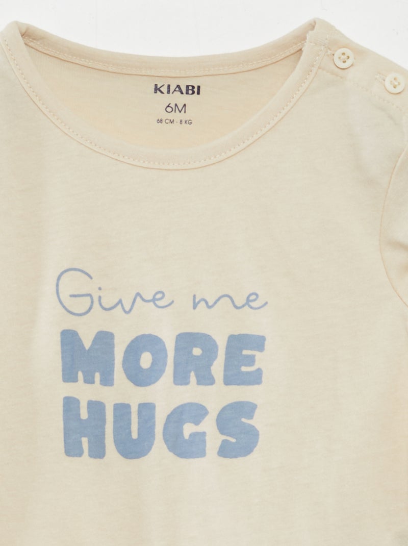 Tee-shirt à message Ecru - Kiabi