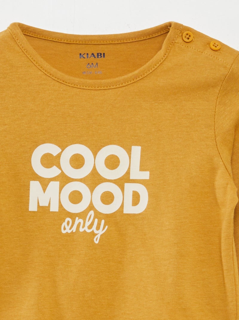 Tee-shirt à message Jaune - Kiabi