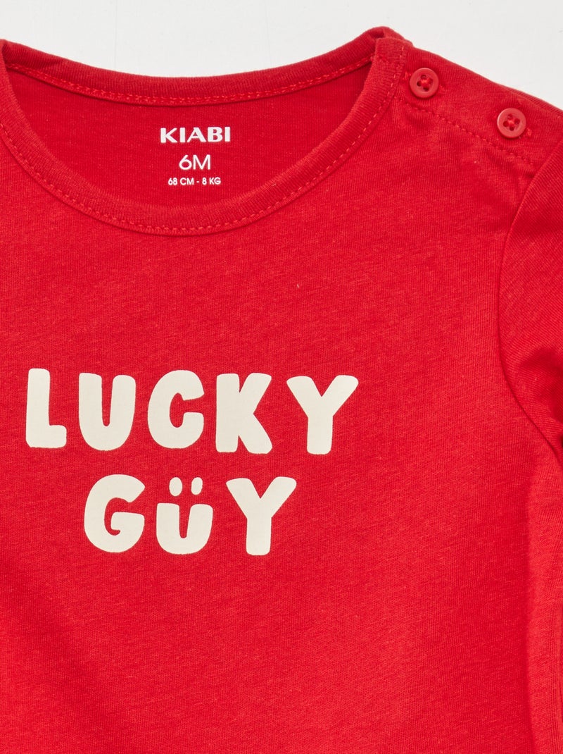 Tee-shirt à message Rrouge - Kiabi