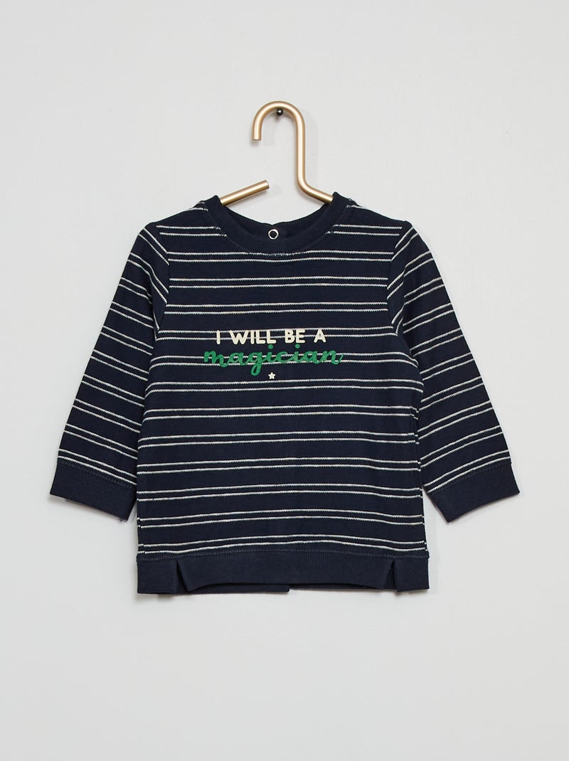 Tee-shirt à motif bleu navy - Kiabi