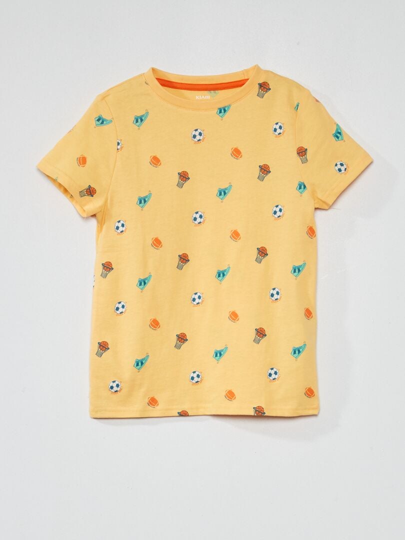 Tee-shirt à motif pur coton ORANGE - Kiabi