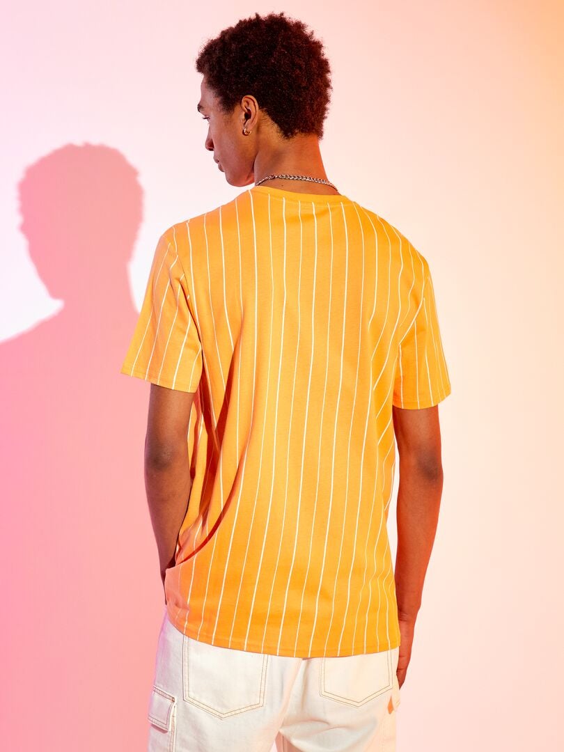 Tee-shirt à rayures verticales Orange - Kiabi
