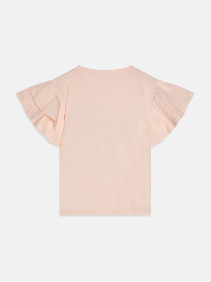 Tee shirt à sequins Rose - Kiabi