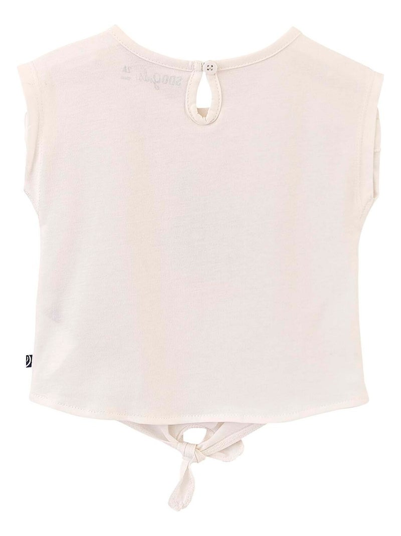 TEE SHIRT A VOLANTS CANDRALI Beige - Kiabi