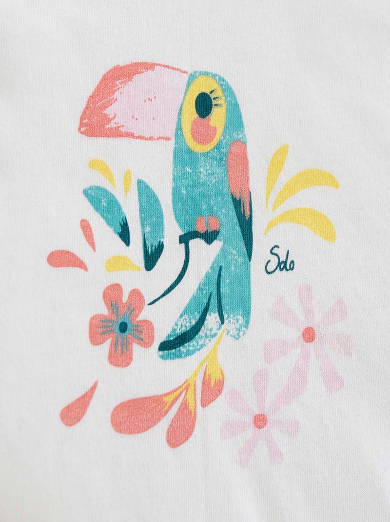 TEE SHIRT A VOLANTS CANDRALI Beige - Kiabi
