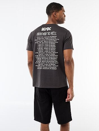 Tee-shirt 'AC/DC' à manches courtes imprimé recto/verso