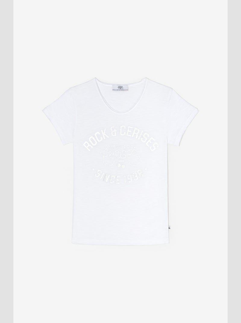 Tee-Shirt AIMEGI 'Le Temps Des Cerises' Blanc - Kiabi