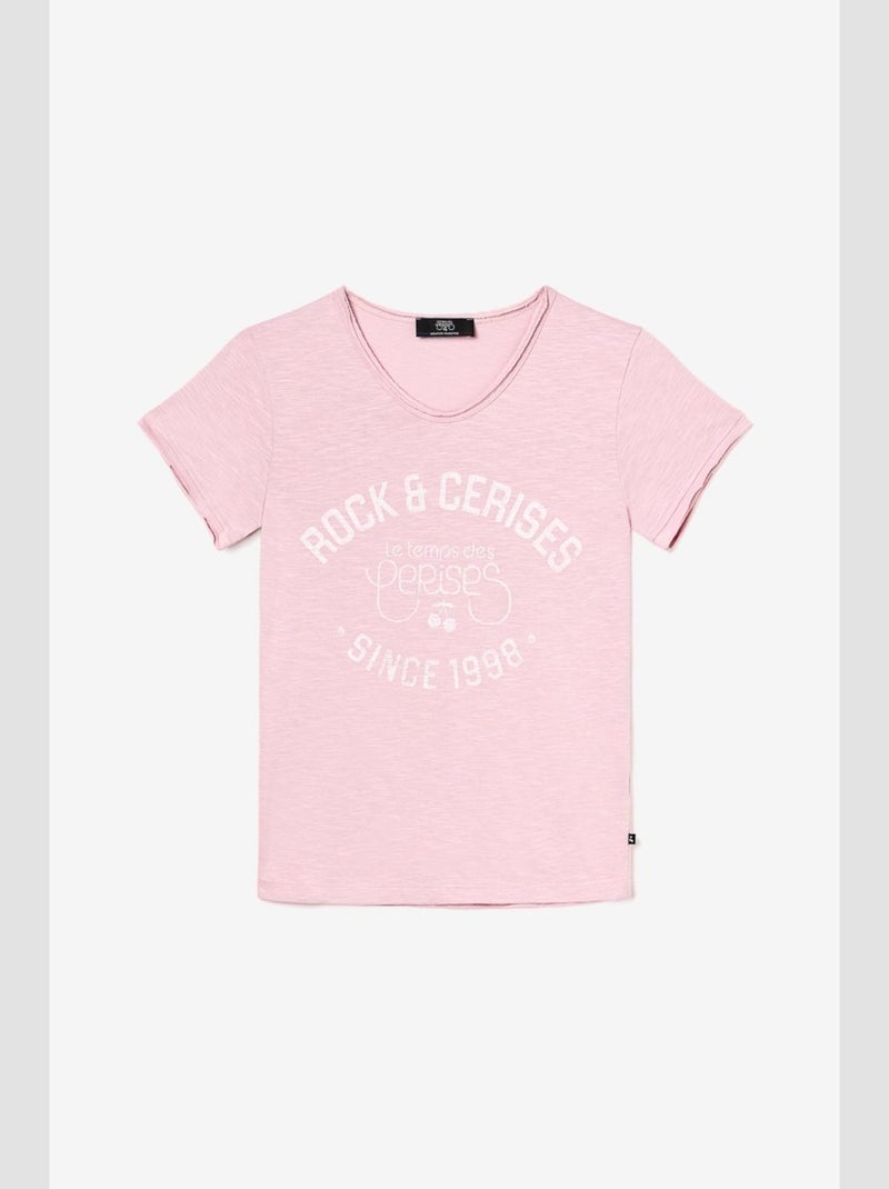 Tee-Shirt AIMEGI 'Le Temps Des Cerises' Rose - Kiabi