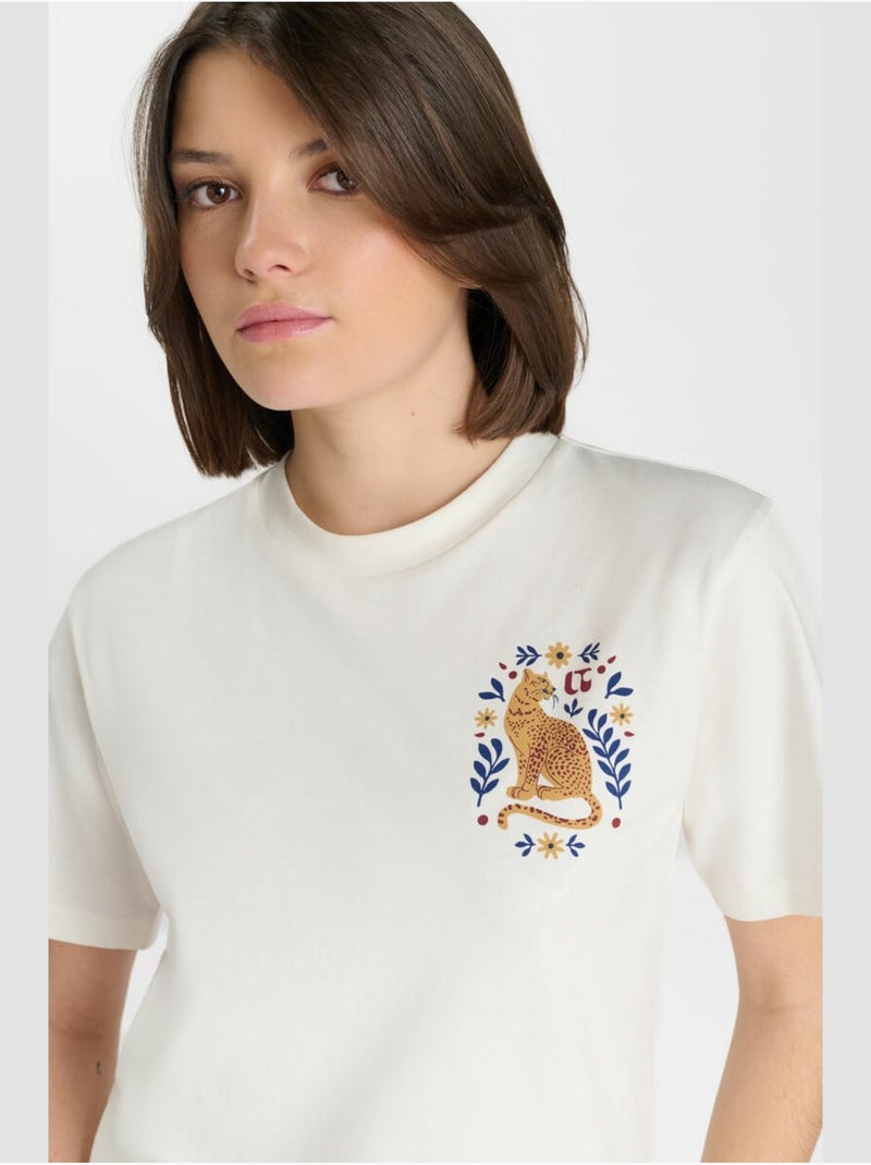 Tee-shirt akogi 'le temps des cerises' Blanc - Kiabi
