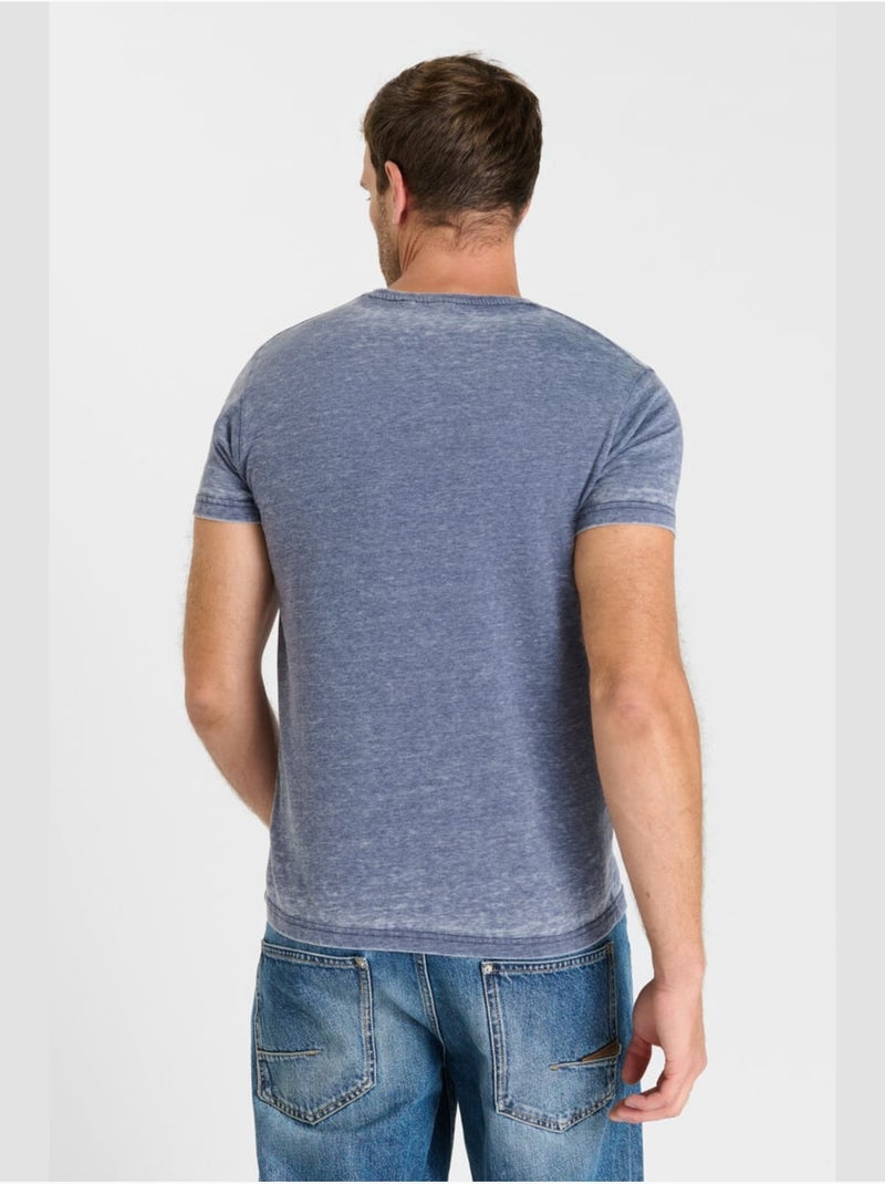 Tee-Shirt AKRU 'Le Temps Des Cerises' Bleu - Kiabi