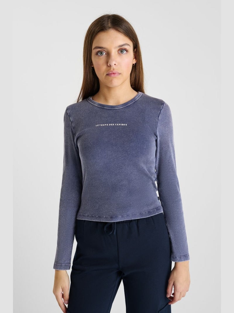 Tee-Shirt ALBINGI 'Le Temps Des Cerises' Bleu - Kiabi