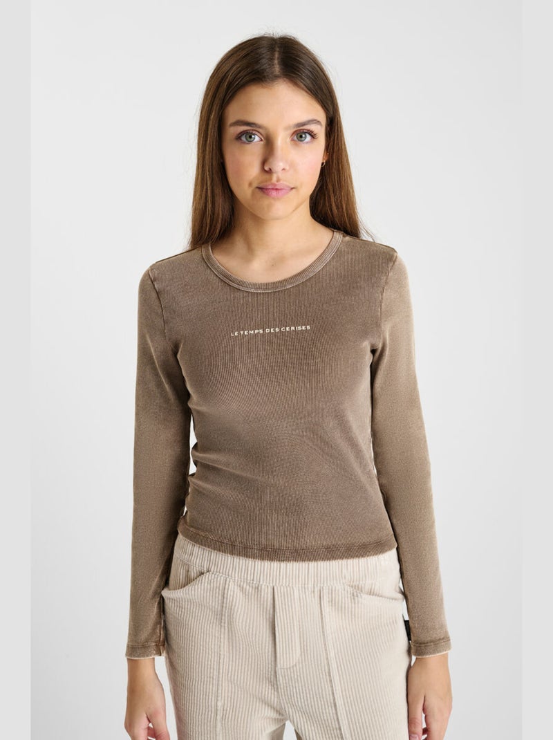 Tee-Shirt ALBINGI 'Le Temps Des Cerises' Kaki - Kiabi