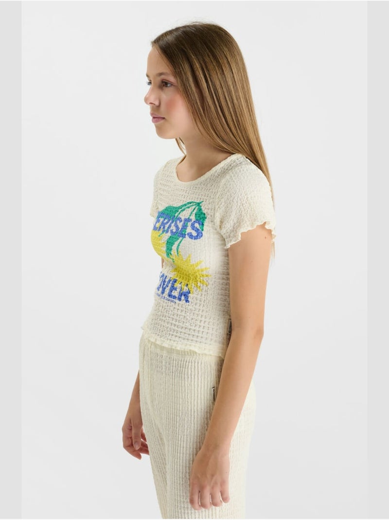 Tee-Shirt ALFREDGI 'Le Temps Des Cerises' Blanc - Kiabi