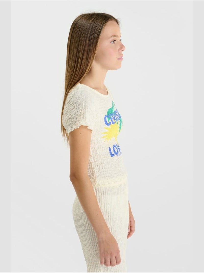 Tee-Shirt ALFREDGI 'Le Temps Des Cerises' Blanc - Kiabi