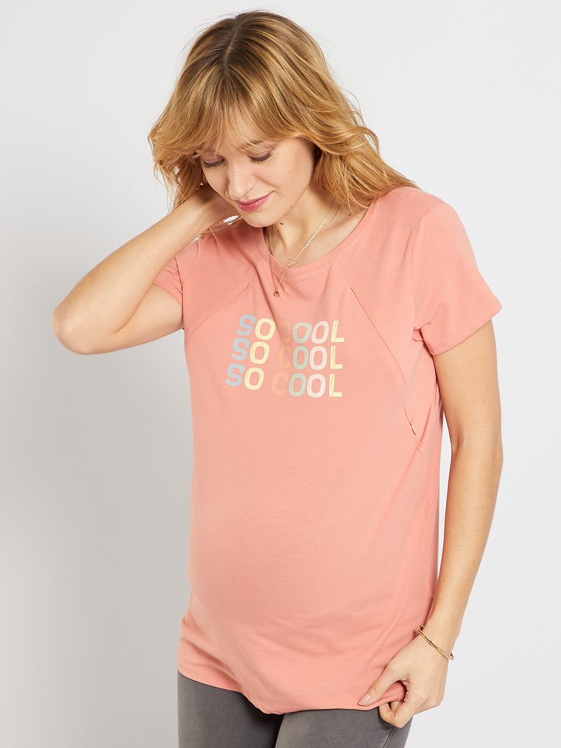 Tee-shirt allaitement imprimé Rose So Cool - Kiabi