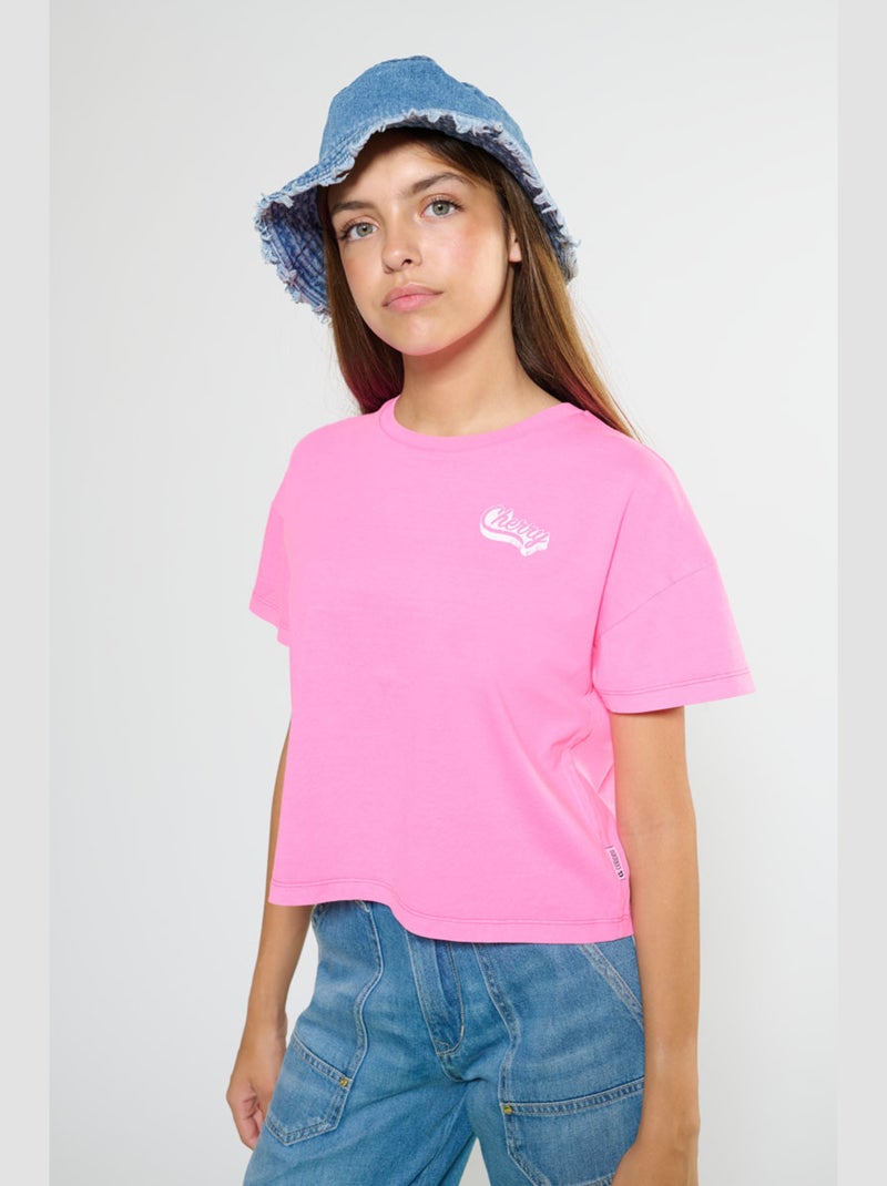 Tee-Shirt ANATAGI 'Le Temps Des Cerises' Rose - Kiabi