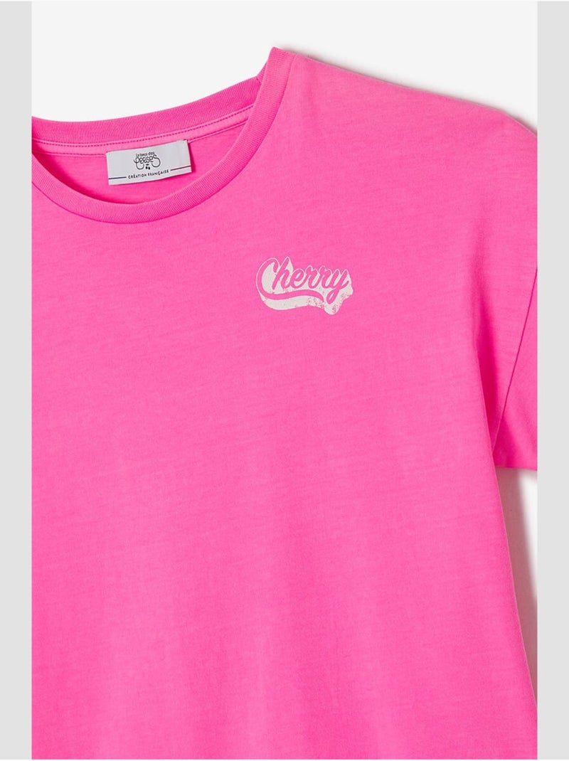 Tee-shirt anatagi 'le temps des cerises' Rose - Kiabi