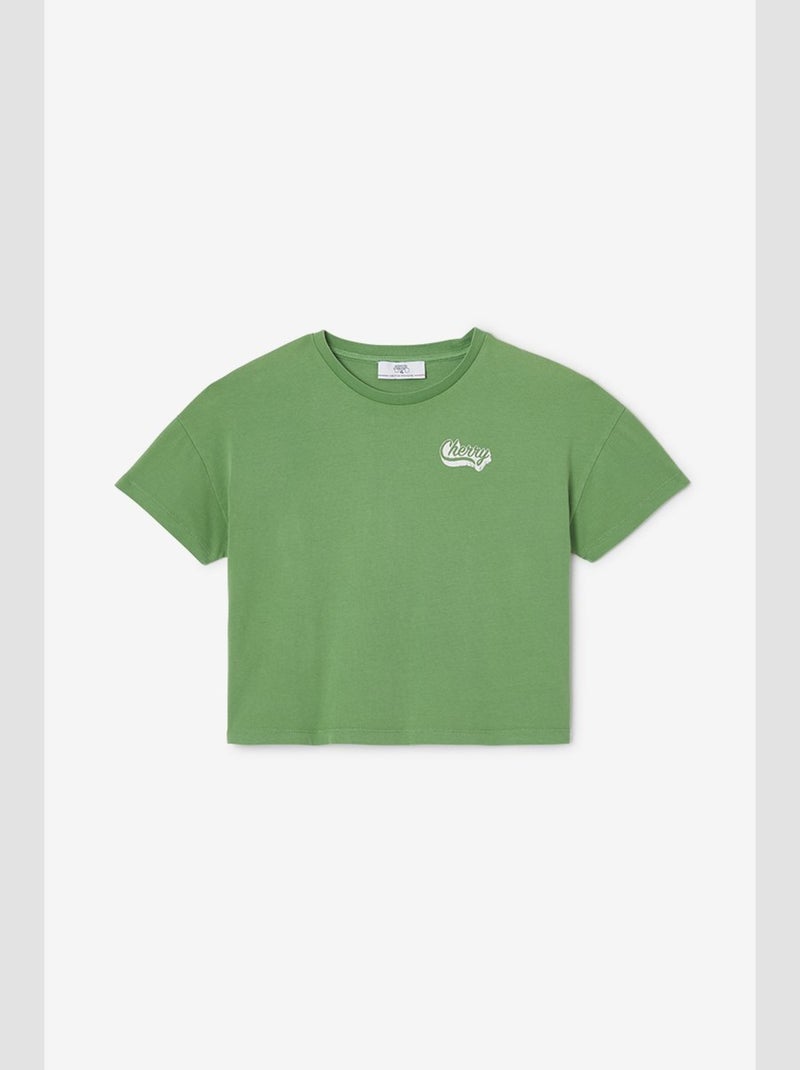 Tee-Shirt ANATAGI 'Le Temps Des Cerises' Vert - Kiabi