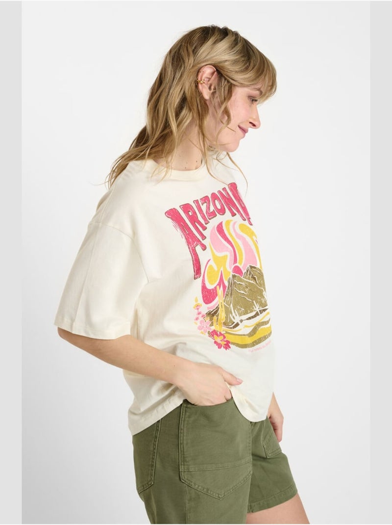 Tee-Shirt ANEMA 'Le Temps Des Cerises' Blanc - Kiabi