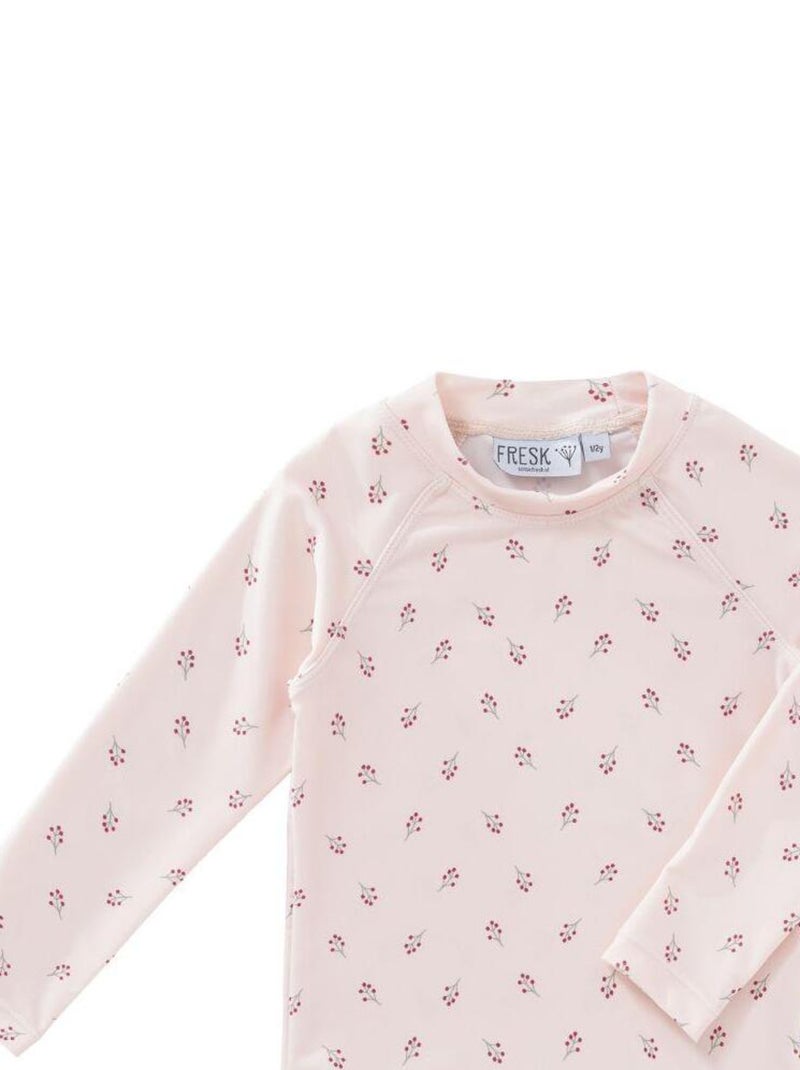 Tee-shirt anti-uv manches longues Berries (6-12 mois) Ecru - Kiabi