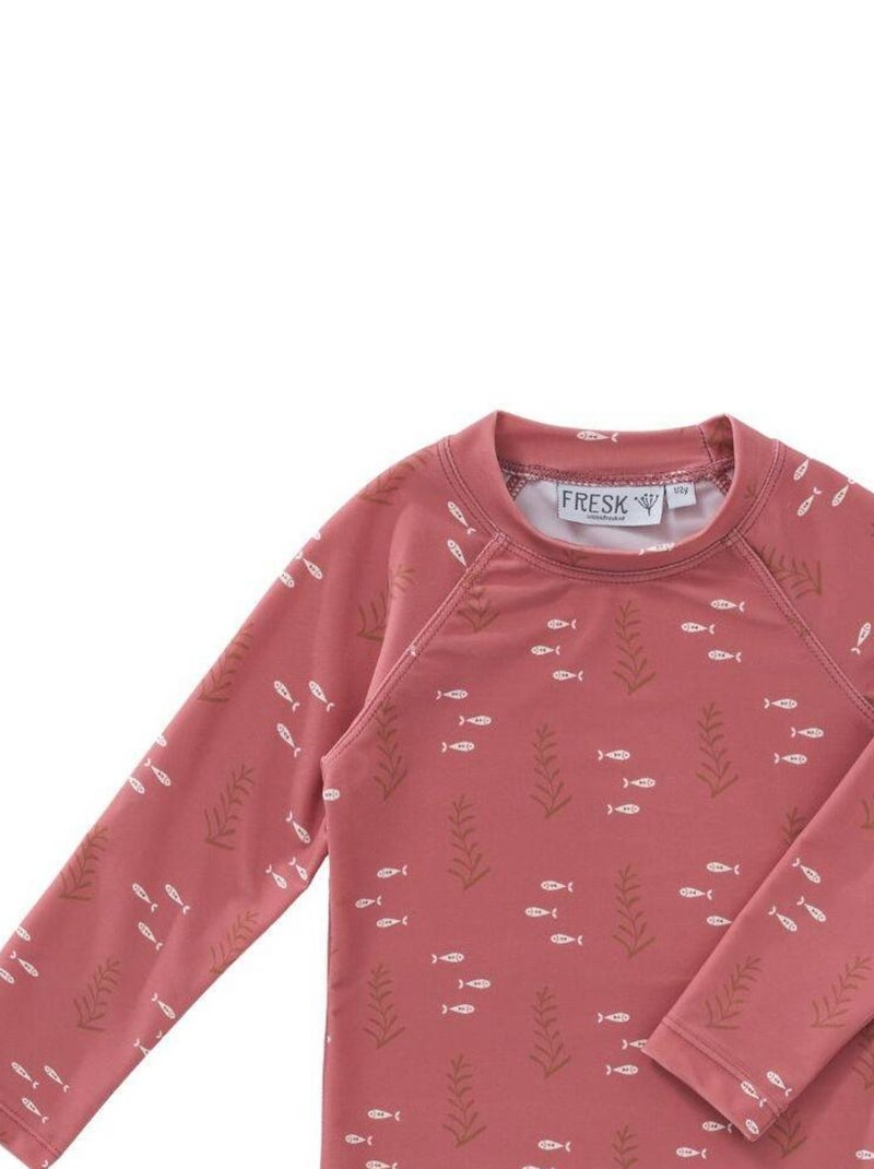 Tee-shirt anti-uv manches longues Ocean amber (6-12 mois) Rouge - Kiabi