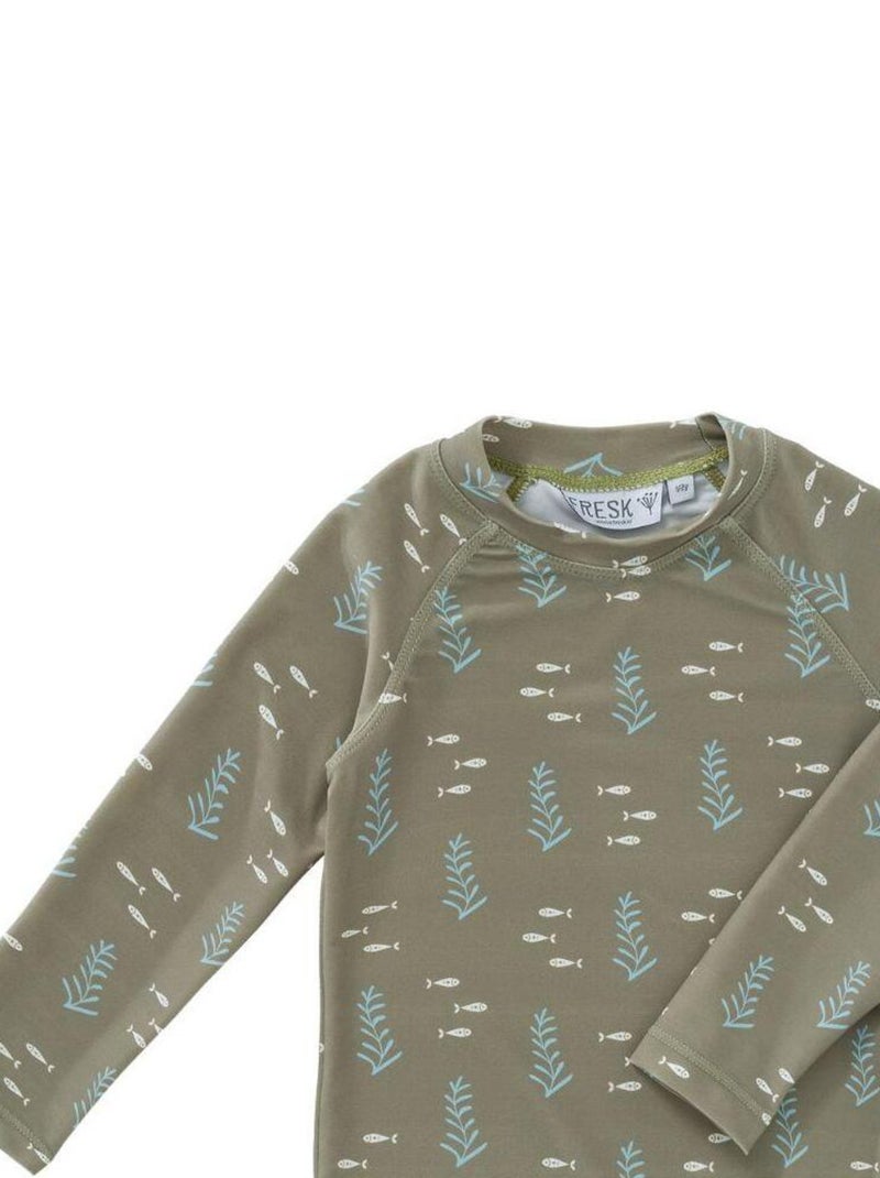 Tee-shirt anti-uv manches longues Ocean blue (6-12 mois) Vert - Kiabi