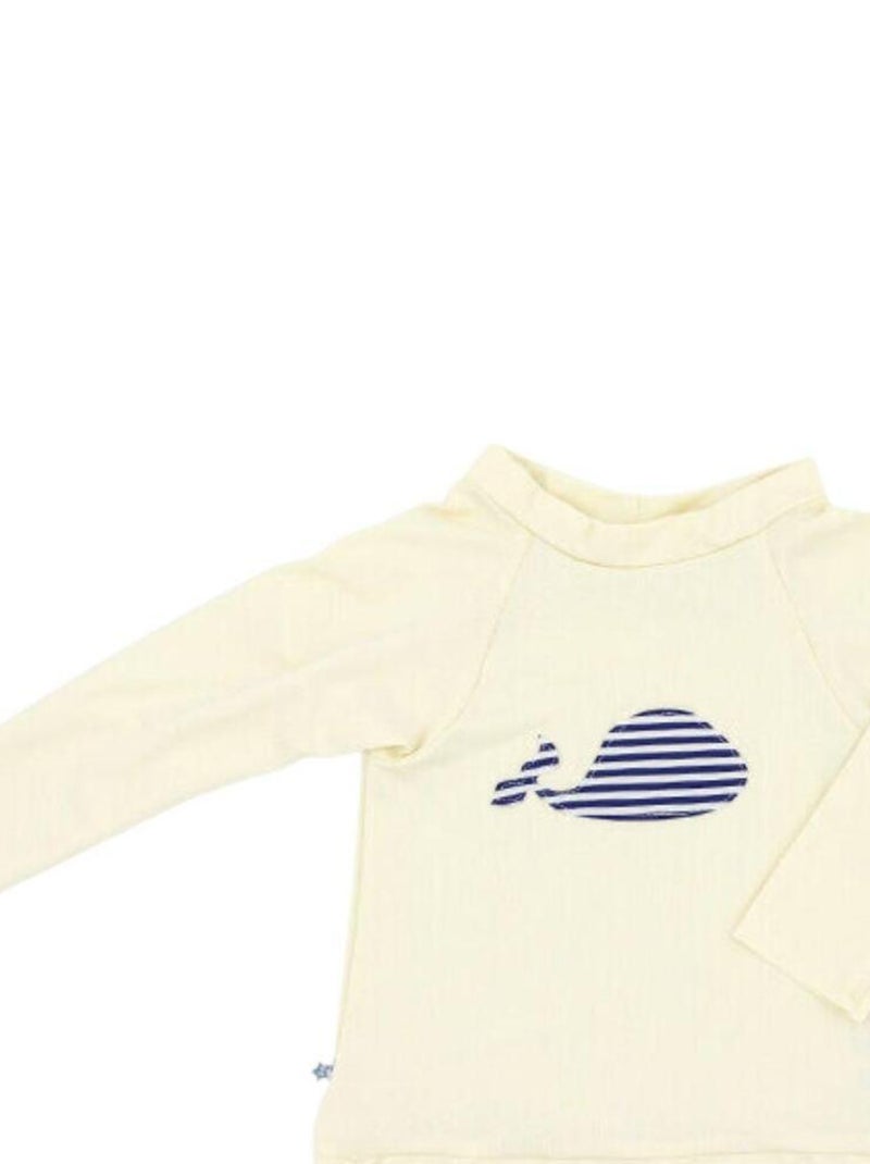 Tee-shirt anti-UV Moussaillon baleine (12 mois) Ecru - Kiabi