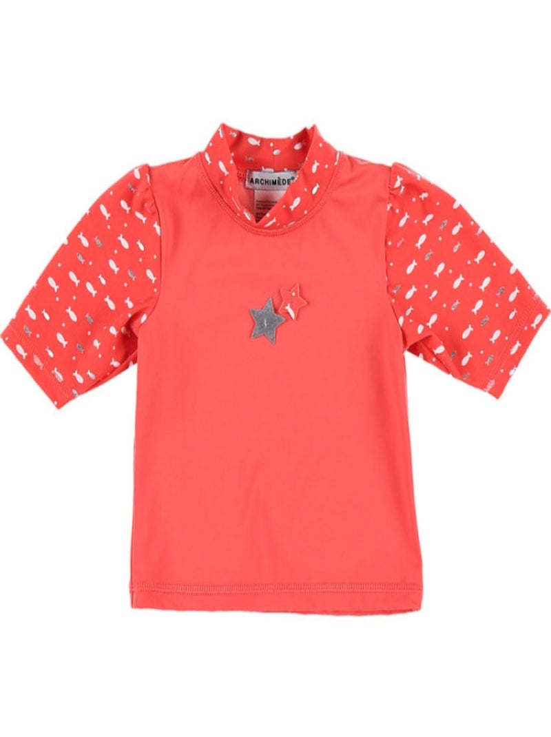 Tee-shirt Anti-uv Ocean Girl (9-12 Mois) Rouge - Kiabi