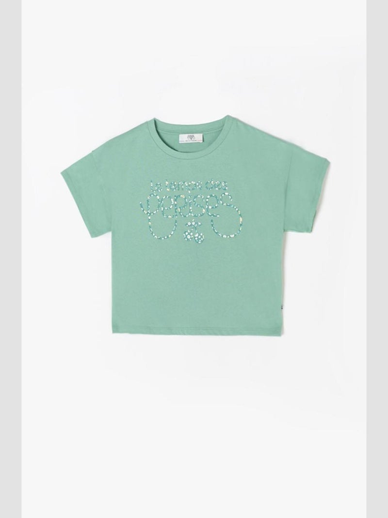 Tee-Shirt ANWARGI 'Le Temps Des Cerises' Bleu - Kiabi