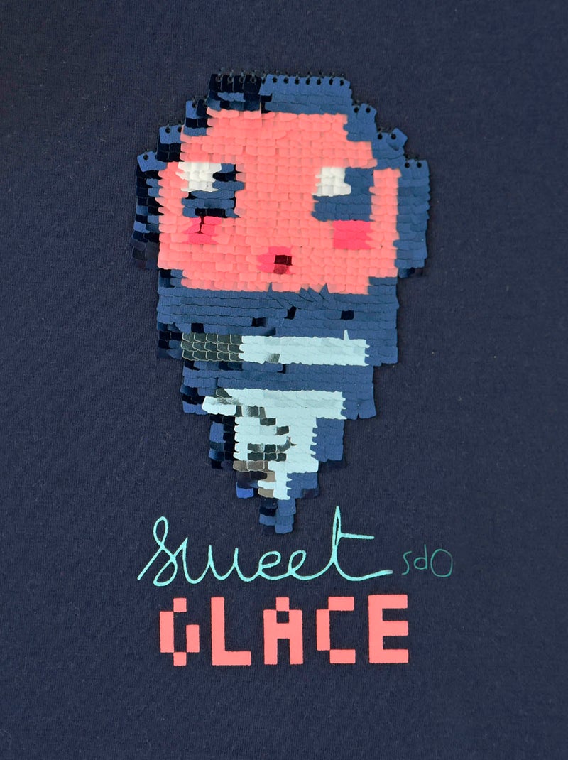 TEE-SHIRT APRIL FILLE LES GRANDS DE SUCRE D'ORGE Bleu - Kiabi