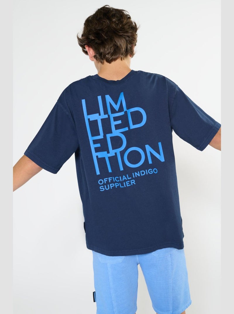Tee-Shirt ARIBO 'Le Temps Des Cerises' Bleu - Kiabi