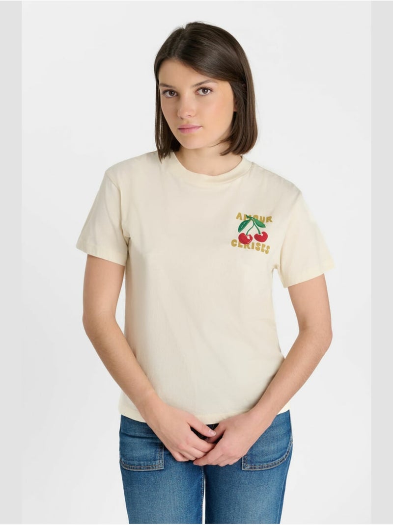 Tee-Shirt ARYAGI 'Le Temps Des Cerises' Blanc - Kiabi