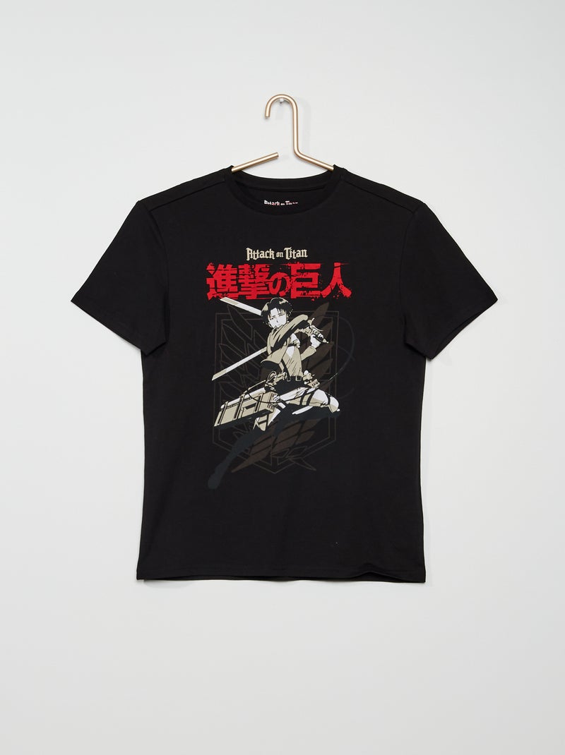 Tee-shirt 'Attaque des Titans' NOIR - Kiabi