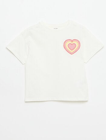 Tee-shirt avec broderie à la poitrine