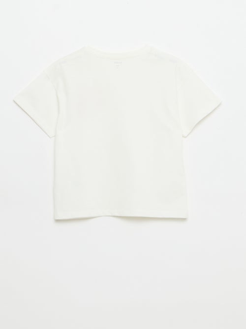 Tee-shirt avec broderie à la poitrine - Kiabi