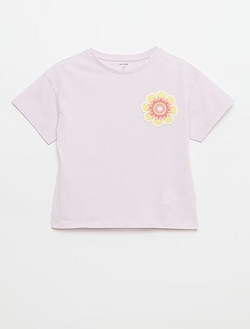 Tee-shirt avec broderie à la poitrine