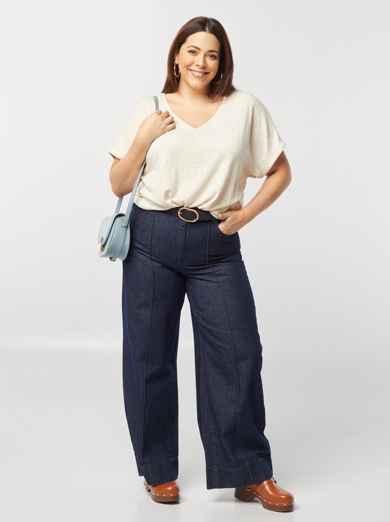 Tee-shirt avec dos macramé beige - Kiabi