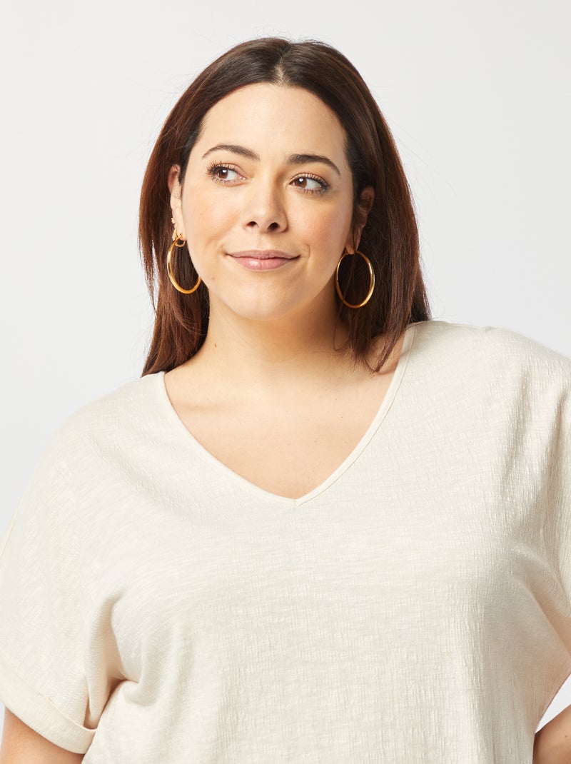 Tee-shirt avec dos macramé beige - Kiabi