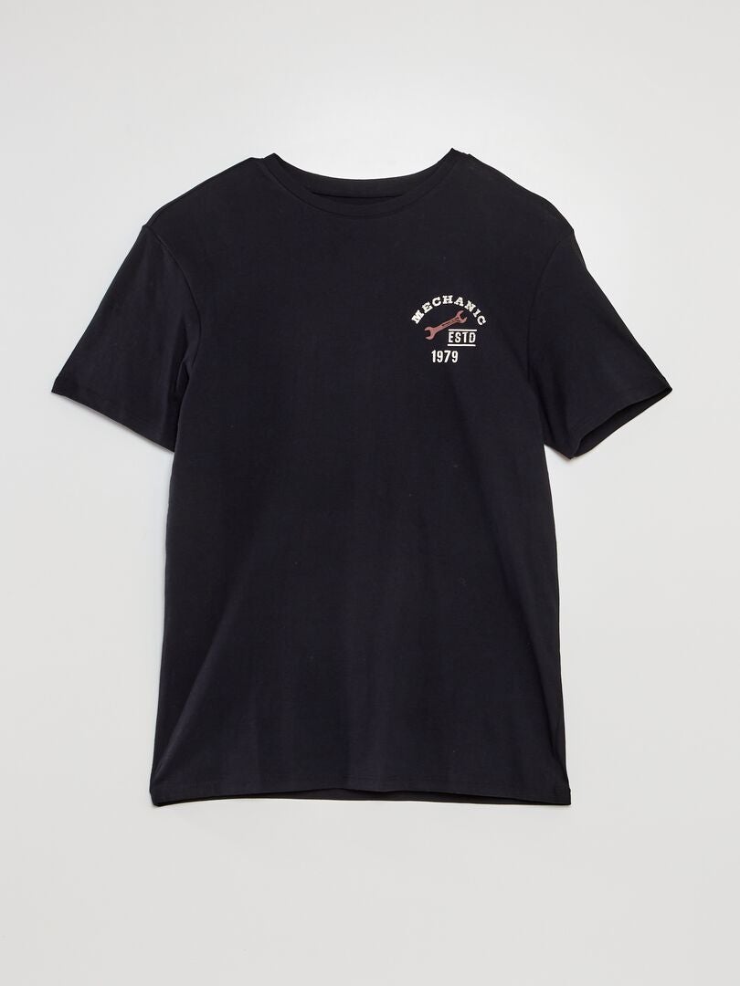 Tee-shirt avec imprimé dos Noir - Kiabi